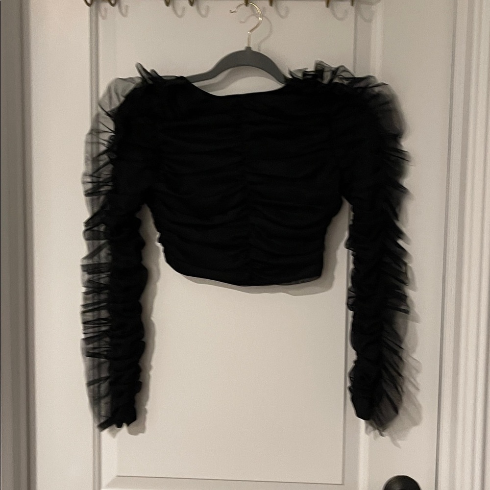 Black Ruffled Two-Piece Set - Picture 9 of 11